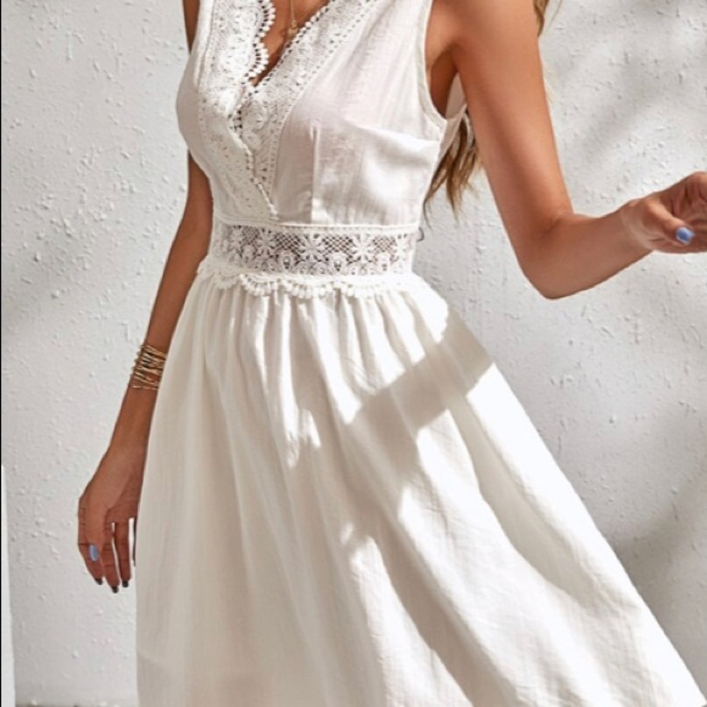 Shein | Lace Trim Summer Dress - Picture 3 of 13